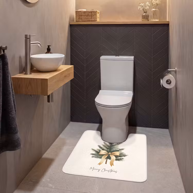 WC Mat - Kerstboom - Kerst - Merry Christmas - Beige — 2