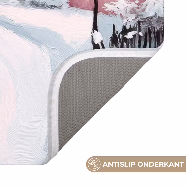 WC Mat - Kerstdorp - Roze - Winter - Sneeuw - Huizen — 4