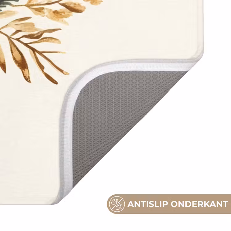 WC Mat - Kerstkrans - Kerst - Goud - Beige — 4