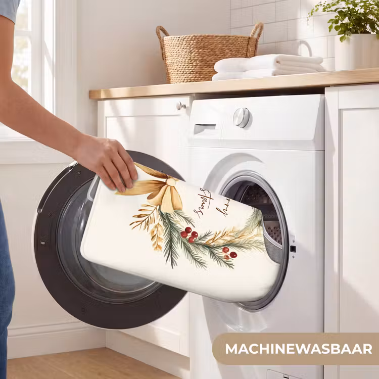 WC Mat - Kerstkrans - Kerst - Goud - Beige — 6