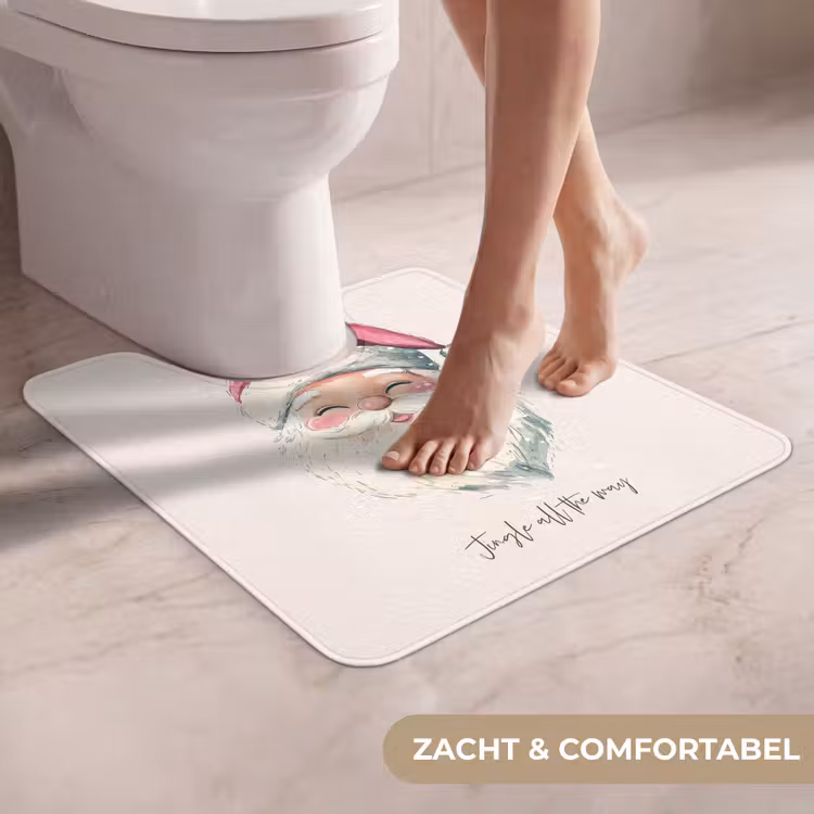 WC Mat - Kerstman - Kerst - Quote - Beige — 5