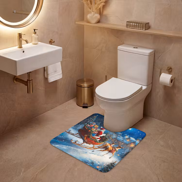 WC Mat - Kerstman - Rendier - Kerst - Sneeuw — 3
