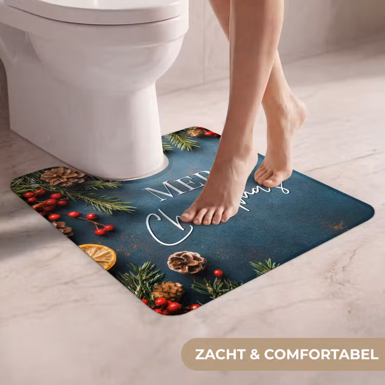 WC Mat - Merry Christmas - Blauw - Kerst - Winter — 5