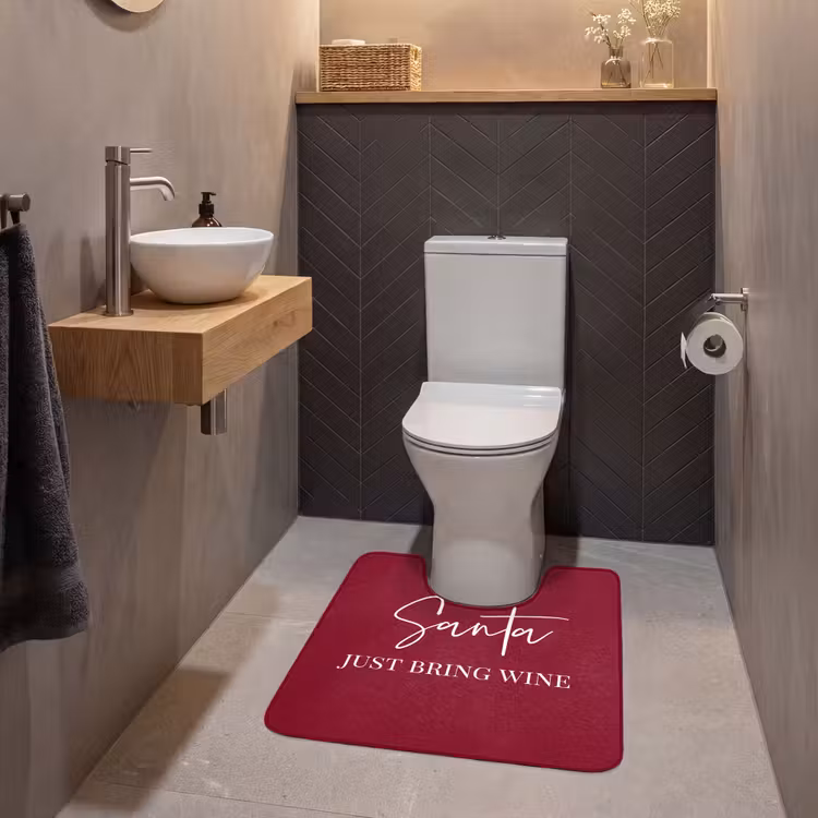 WC Mat - Santa - Wine - Rood - Kerst - Kerstman — 2