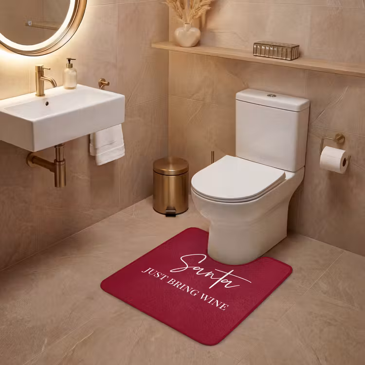 WC Mat - Santa - Wine - Rood - Kerst - Kerstman — 3