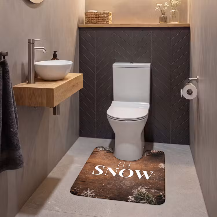 WC Mat - Sneeuw - Houtlook - Quote - Let it snow — 2