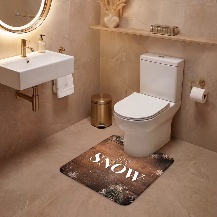 WC Mat - Sneeuw - Houtlook - Quote - Let it snow — 3