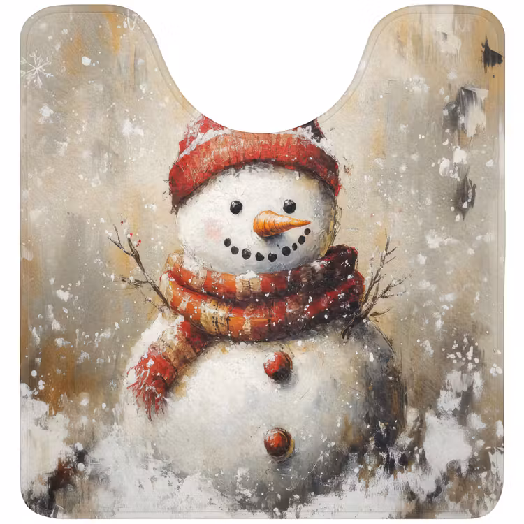 WC Mat - Sneeuwpop - Winter - Sneeuw - Beige — 1