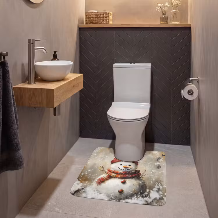 WC Mat - Sneeuwpop - Winter - Sneeuw - Beige — 2