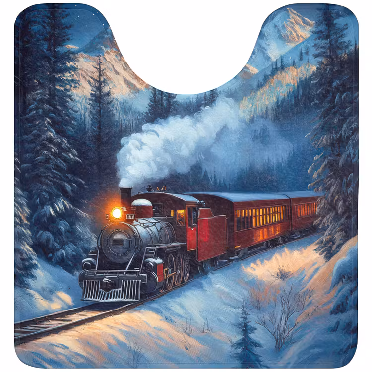 WC Mat - Trein - Kerst - Sneeuw - Kersttrein — 1
