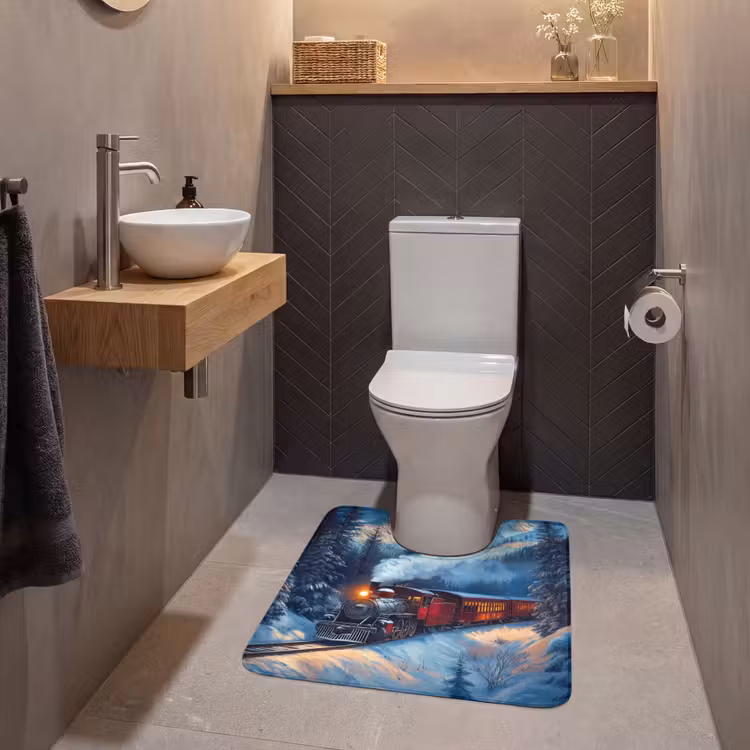WC Mat - Trein - Kerst - Sneeuw - Kersttrein — 2