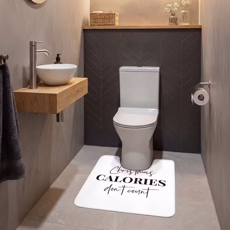WC Mat - Kerst quote - Winter - Christmas calories - Wit — 2