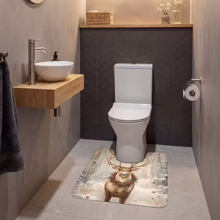 WC Mat - Kerst - Rendier - Winter - Krans — 2