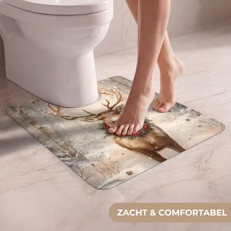 WC Mat - Kerst - Rendier - Winter - Krans — 5