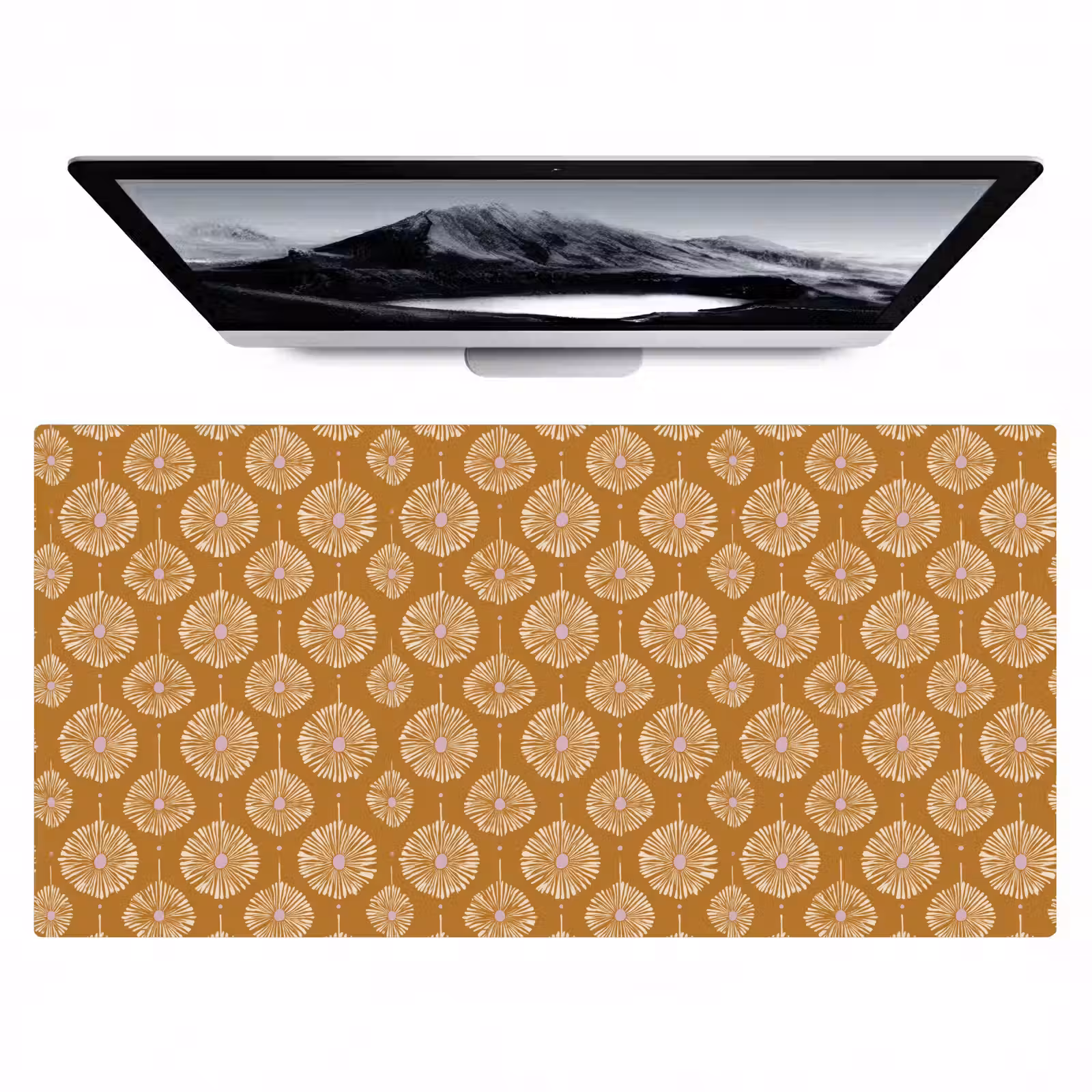Bureau onderlegger - Bloemen - Modern - Oker — 1