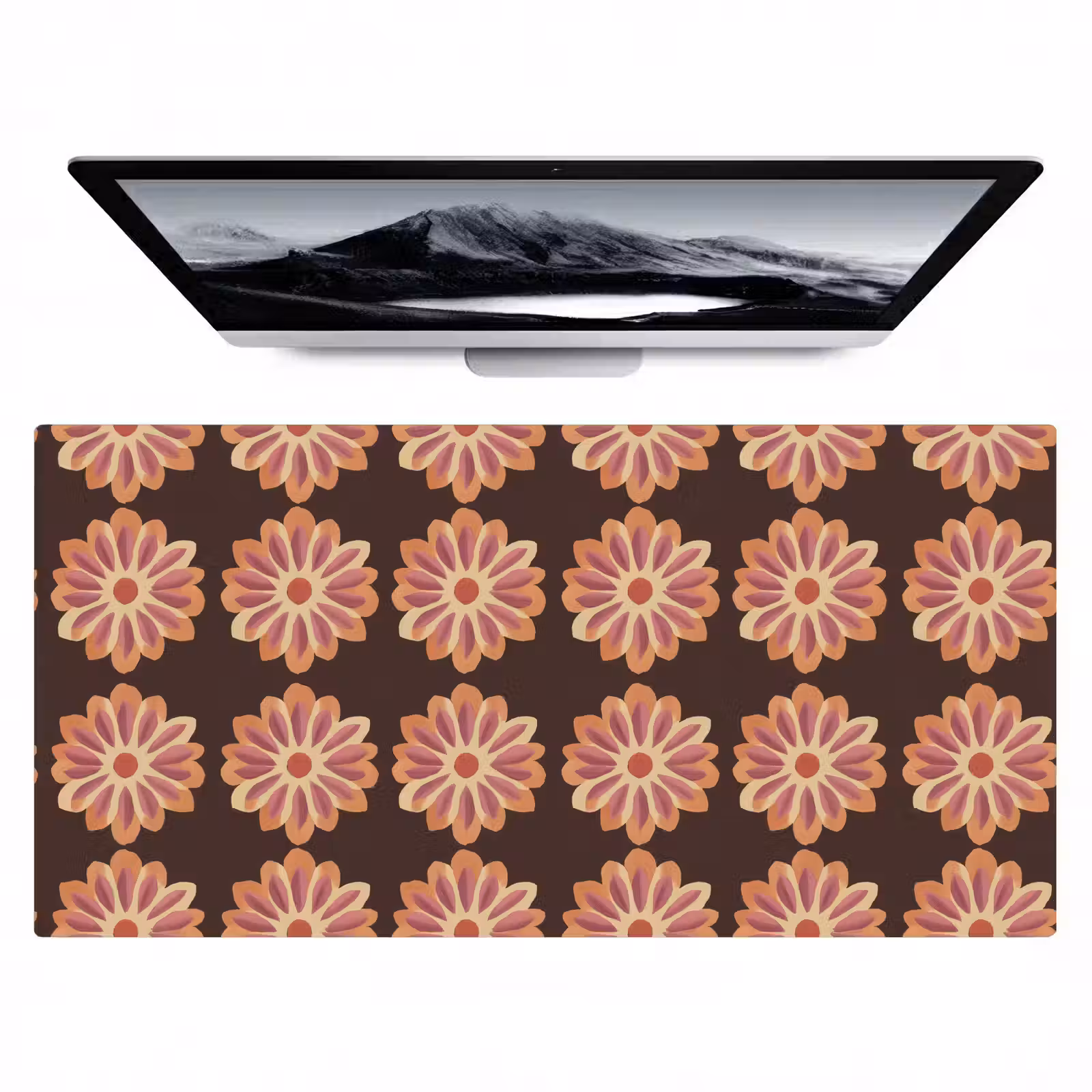 Bureau onderlegger - Bloemen - Patroon - Bruin — 1
