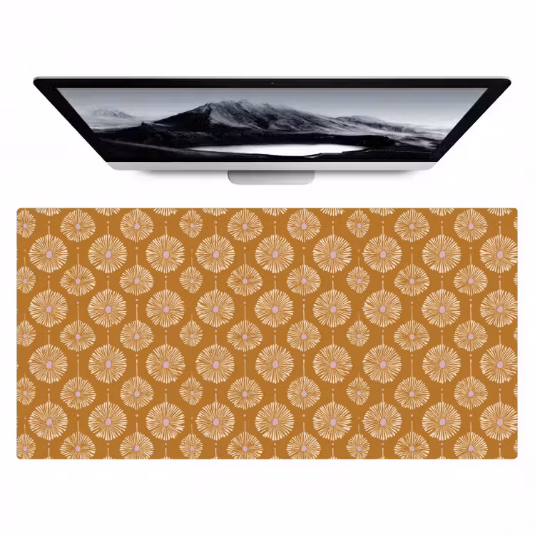 Bureau onderlegger - Bloemen - Modern - Oker — 1