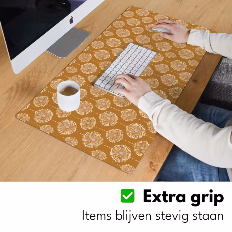 Bureau onderlegger - Bloemen - Modern - Oker — 6
