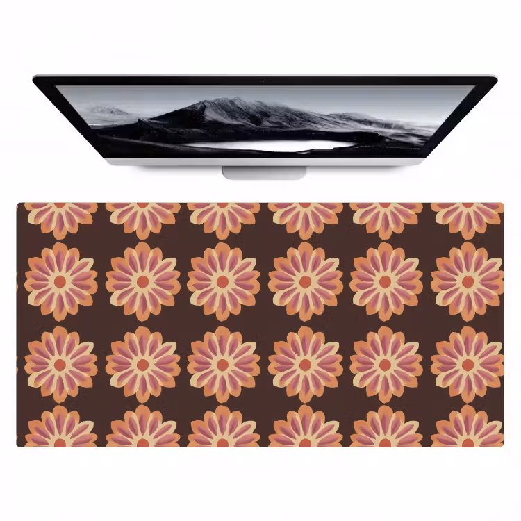 Bureau onderlegger - Bloemen - Patroon - Bruin — 1