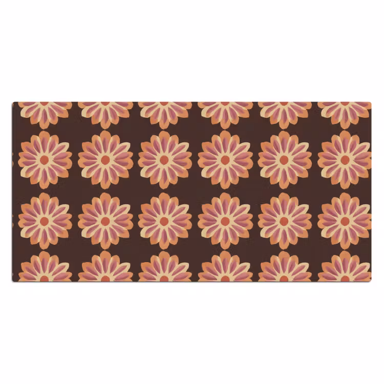 Bureau onderlegger - Bloemen - Patroon - Bruin — 2