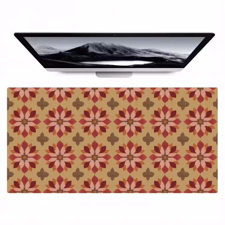 Bureau onderlegger - Bloemen - Retro - Groen — 1
