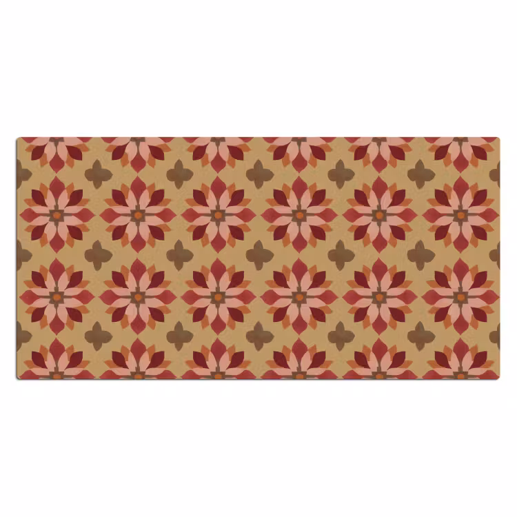 Bureau onderlegger - Bloemen - Retro - Groen — 2