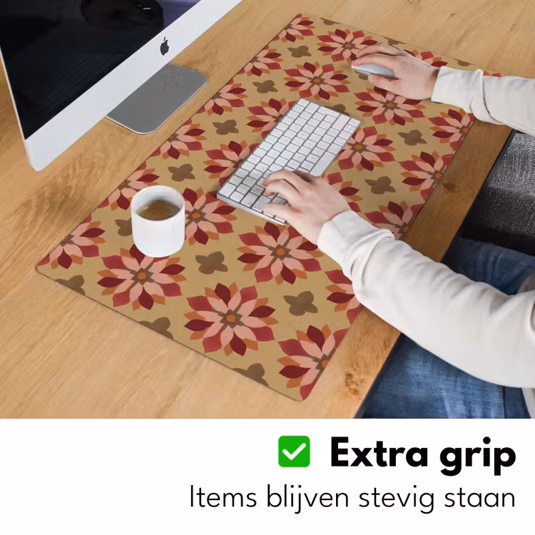 Bureau onderlegger - Bloemen - Retro - Groen — 6