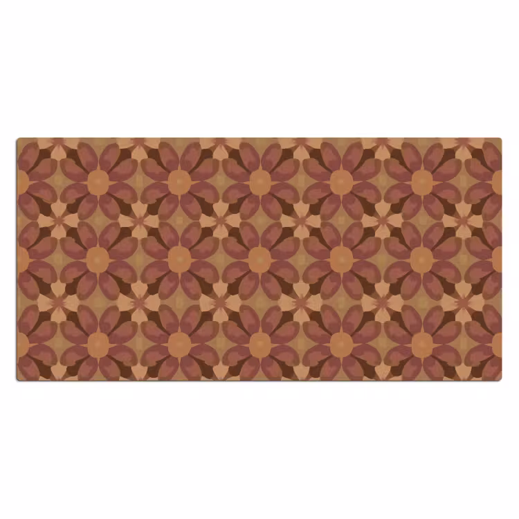 Bureau onderlegger - Retro - Bloemen - Bruin — 2