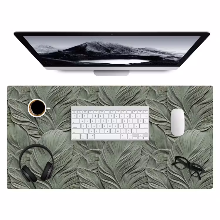 Bureau onderlegger - Bladeren - Textuur - Groen — 4