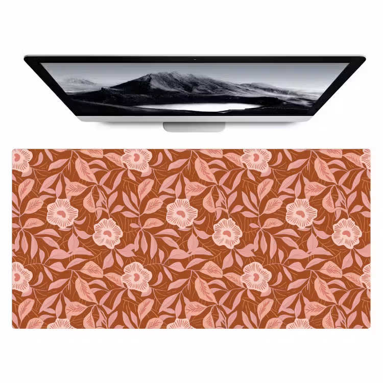 Bureau onderlegger - Patroon - Bladeren - Terracotta — 1