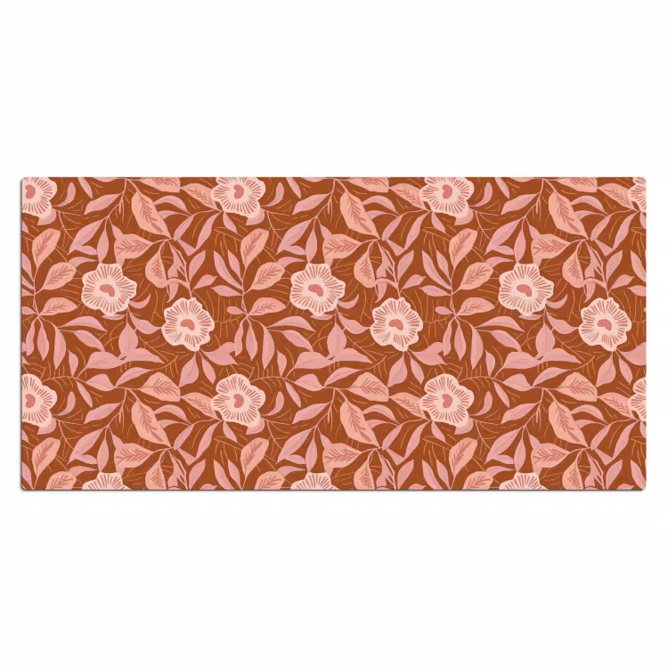 Bureau onderlegger - Patroon - Bladeren - Terracotta — 2