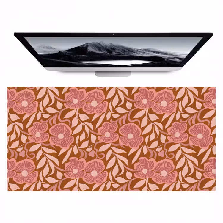 Bureau onderlegger - Sfeer - Bloemen - Roze — 1