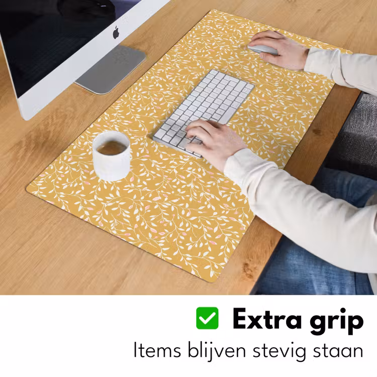 Bureau onderlegger - Takjes - Patroon - Oker — 6
