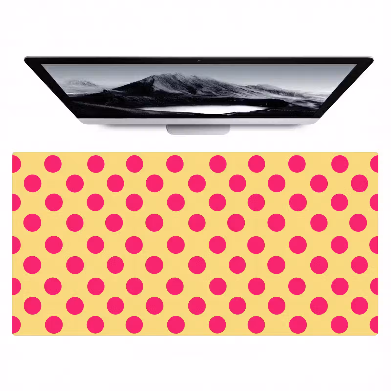 Bureau onderlegger - Roze - Stippen - Geel — 1