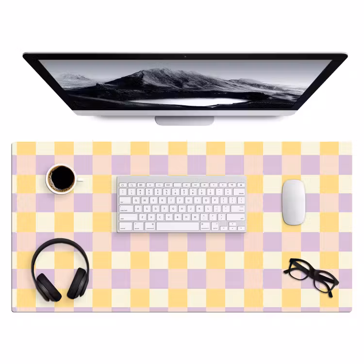 Bureau onderlegger - Blokjes - Lila - Geel — 4