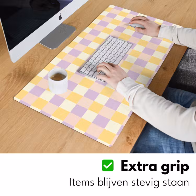 Bureau onderlegger - Blokjes - Lila - Geel — 6
