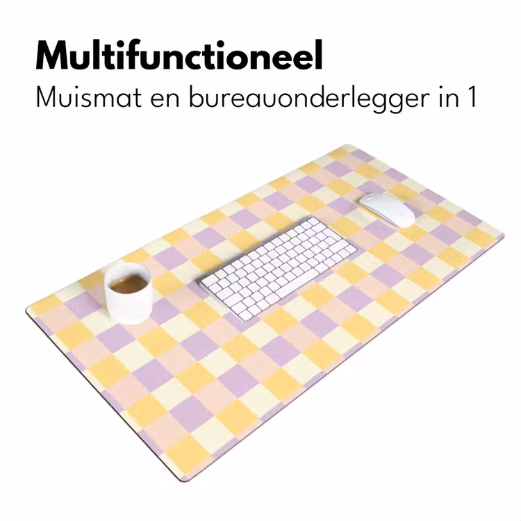 Bureau onderlegger - Blokjes - Lila - Geel — 7