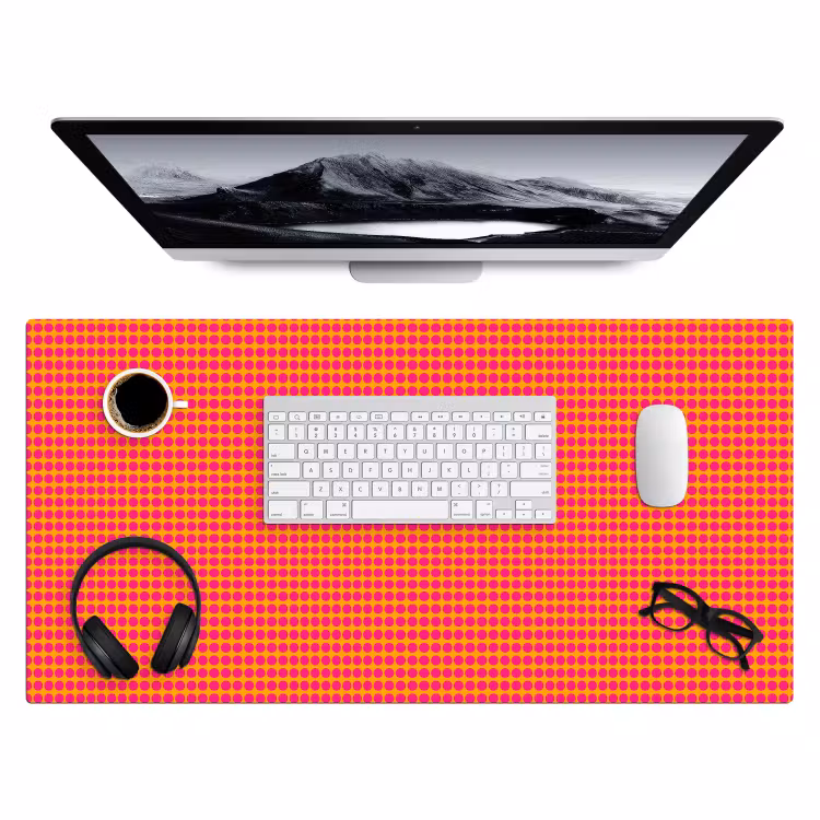 Bureau onderlegger - Modern - Stippen - Oranje — 4