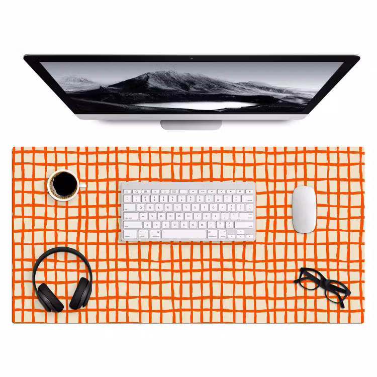 Bureau onderlegger - Patroon - Lijnen - Oranje — 4