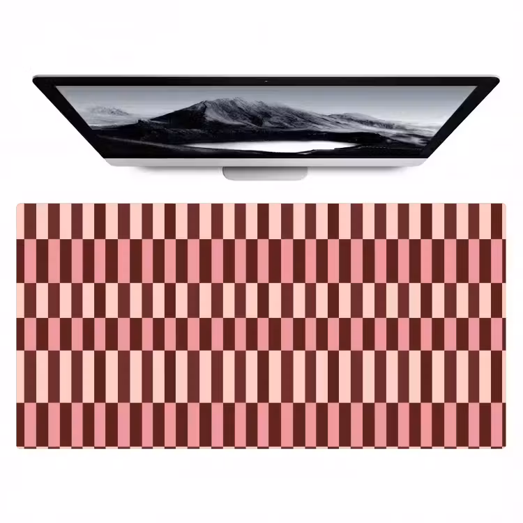 Bureau onderlegger - Roze - Rood - Blokjes — 1