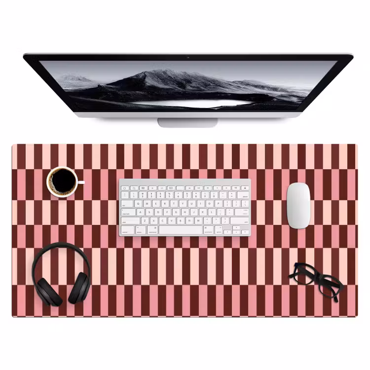 Bureau onderlegger - Roze - Rood - Blokjes — 4