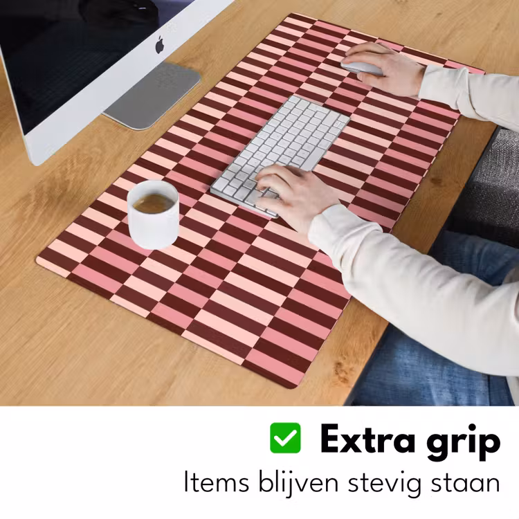 Bureau onderlegger - Roze - Rood - Blokjes — 6