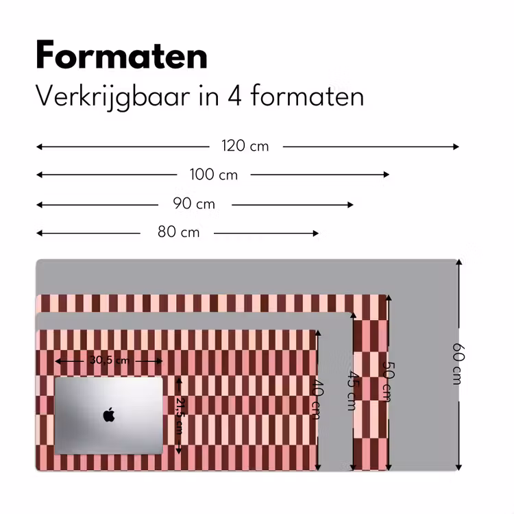 Bureau onderlegger - Roze - Rood - Blokjes — 8