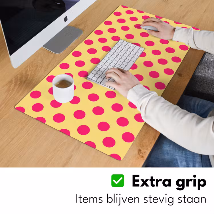 Bureau onderlegger - Roze - Stippen - Geel — 6