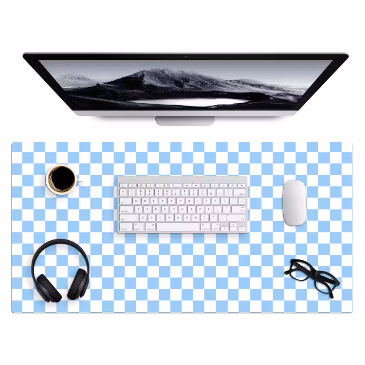 Bureau onderlegger - Schaakbord - Klassiek - Blauw — 4