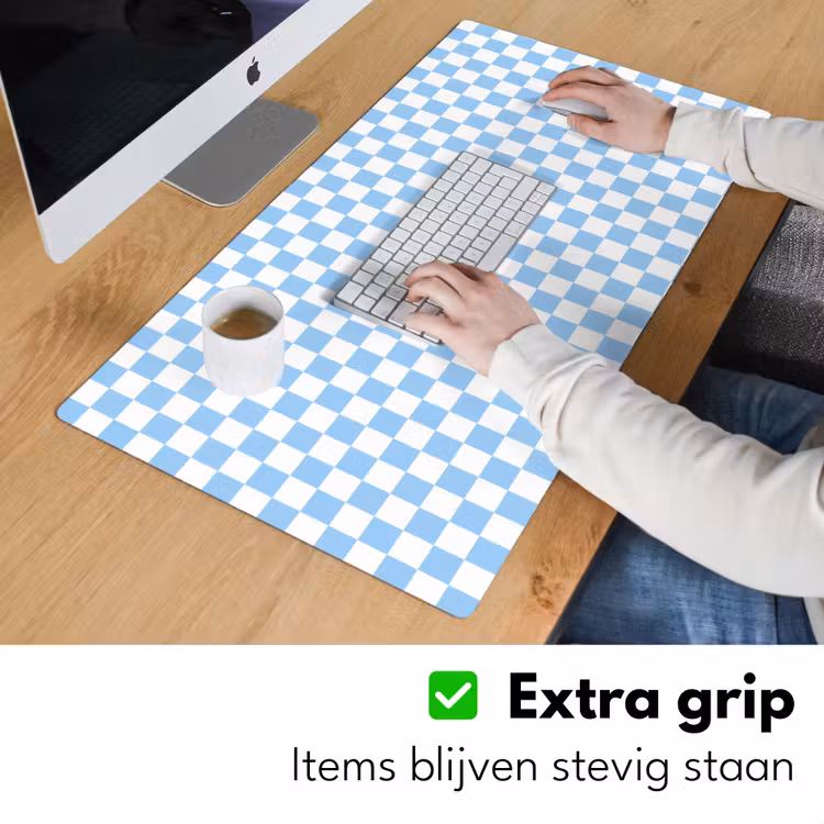 Bureau onderlegger - Schaakbord - Klassiek - Blauw — 6