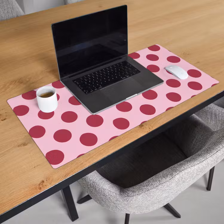 Bureau onderlegger - Stippen - Patroon - Bordeaux — 3