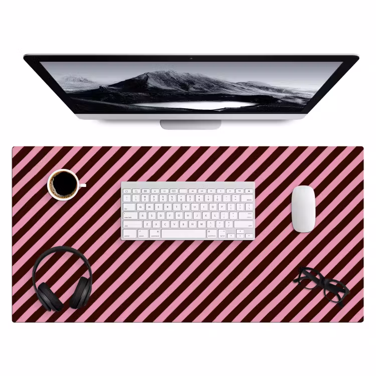 Bureau onderlegger - Strepen - Roze - Bruin — 4