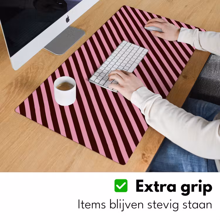 Bureau onderlegger - Strepen - Roze - Bruin — 6