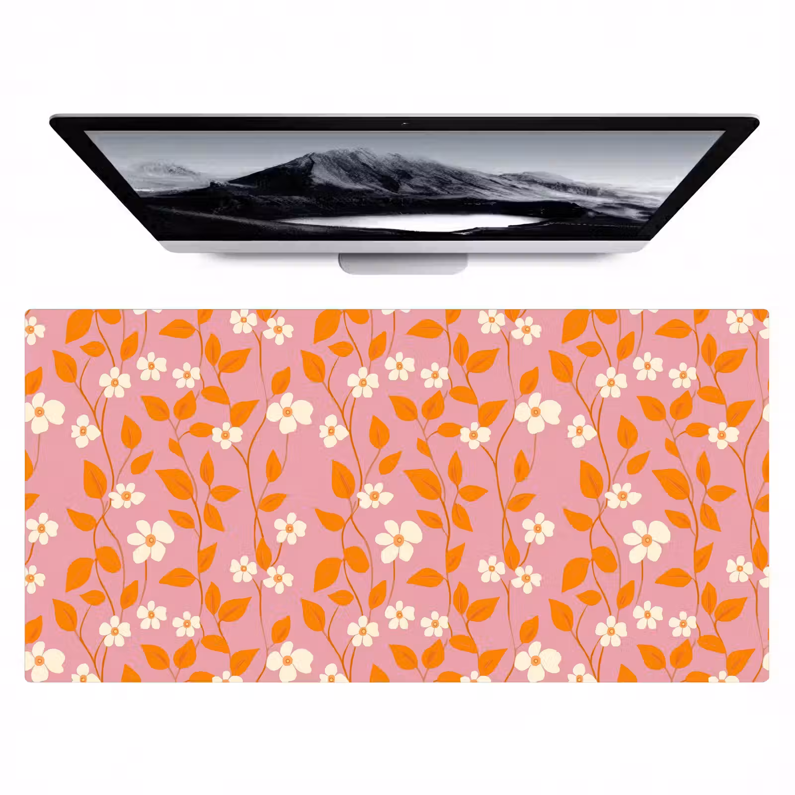 Bureau onderlegger - Bloemen - Patroon - Oranje — 1
